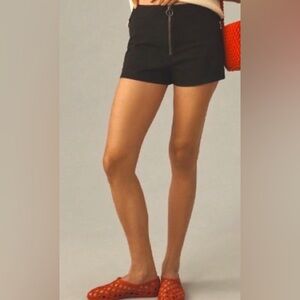 Anthropologie - Maeve Black Zip Front Micro Shorts Size 12